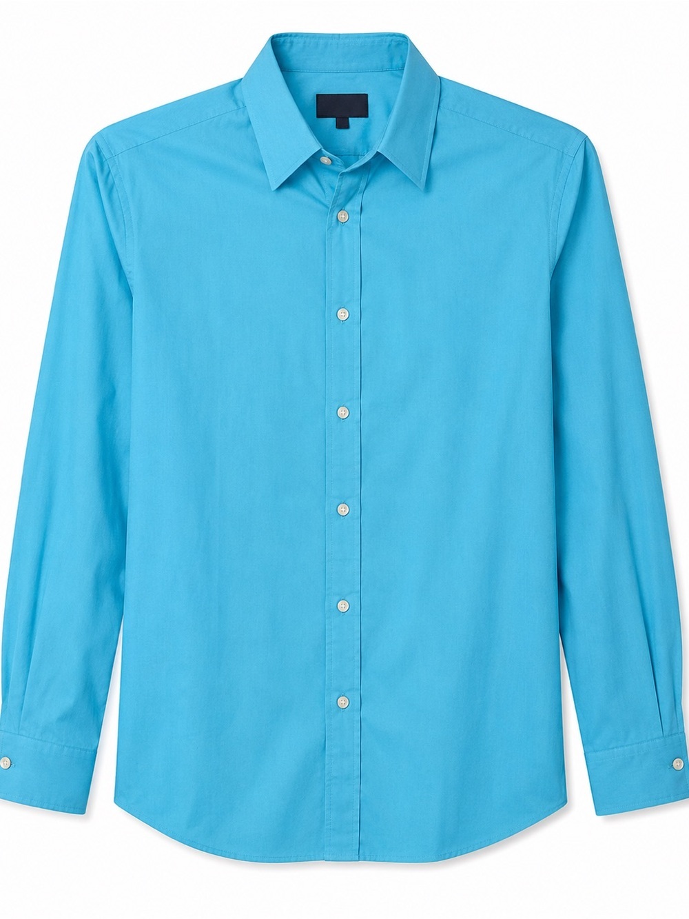 Express Men's Bright Turquoise Button-Up Dress Shirt